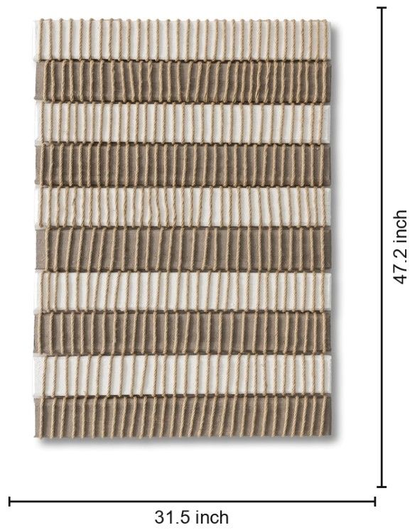 Classy Living Organic Textured Luxe White Geo Canvas Wall Art-1