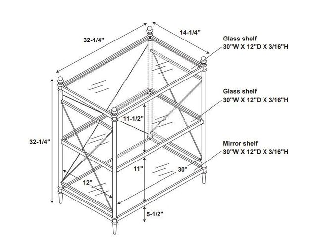 Linon Empire Chrome 3-Tiered Shelf-1