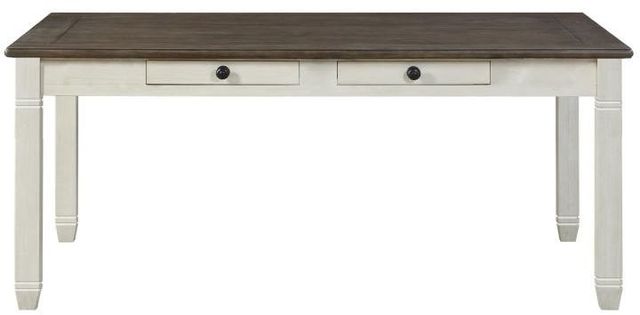 Homelegance® Granby Antique White Dining Table with Rosy Brown Top -1