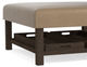 Bassett® Furniture Lori Sable Leather Square Ottoman with Trays-1