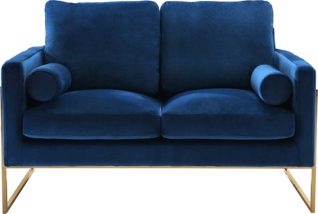 Meridian Furniture Mila Navy Velvet Loveseat-1