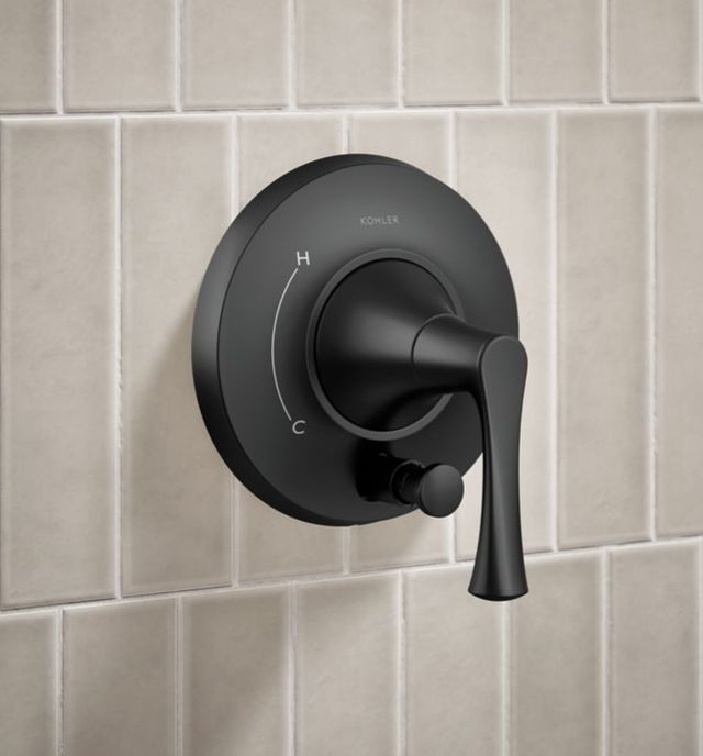 KOHLER® Buckley™ Rite-Temp® Matte Black 1.75 GPM Shower Trim Kit with Push-Button Diverter-3