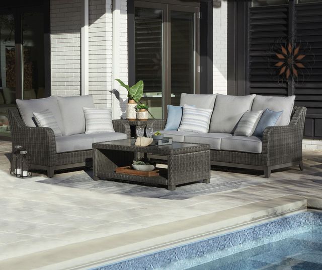 Signature Design by Ashley® Elite Park Gray Outdoor Loveseat-3