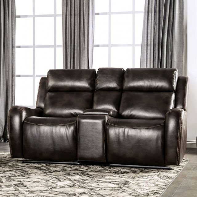 Furniture of America® Barclay 2-Piece Dark Brown Power Reclining Sofa Set-2