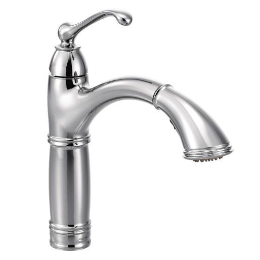 Moen® Brantford Chrome One-Handle High Arc Pullout Kitchen Faucet-1
