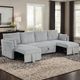 Furniture of America® Denholme Gray U-Sectional with Pull Out-0