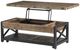 Flexsteel® Carpenter Light Brown Lift-Top Coffee Table with Black Base-4