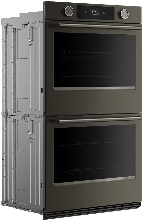 KitchenAid® 30" Black Ore Smart Double Electric Wall Oven with Intelligent Cooking Camera-2