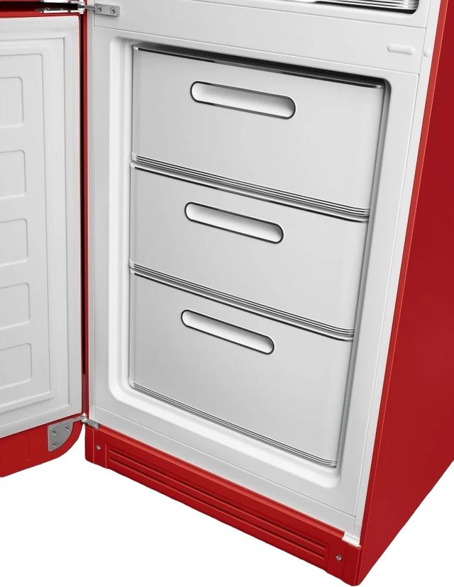 Smeg 50's Retro Style Aesthetic 11.7 Cu. Ft. Red Bottom Freezer Refrigerator-4