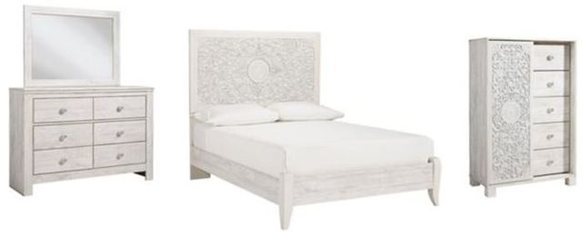 Signature Design by Ashley® Paxberry 4-Piece Whitewash Full Panel Bed Set-0