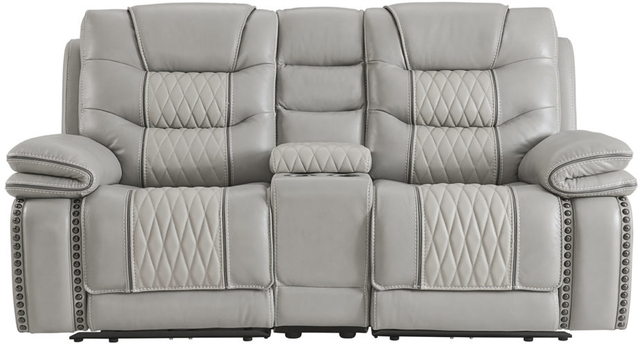 Intercon Cody 3-Piece Light Gray Dual-Power Sectional Loveseat -2
