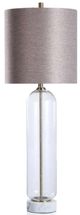 Stylecraft Chrome/Taupe Seeded Clear Table Lamp-0