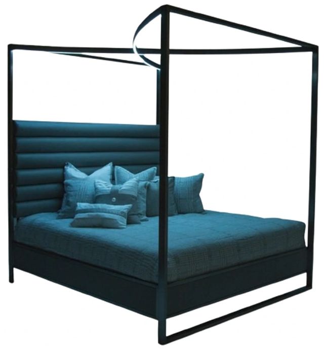 Michael Amini® Metro Lights™ Midnight Queen Canopy Bed-2