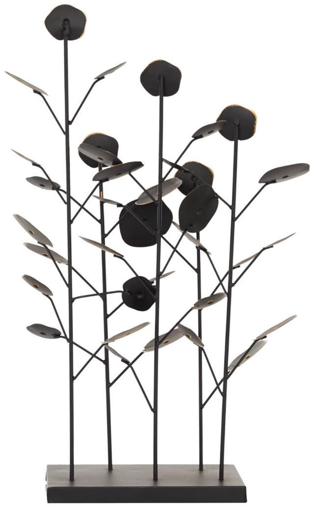 Deco Marche Black 14” Leaf Sculpture-2