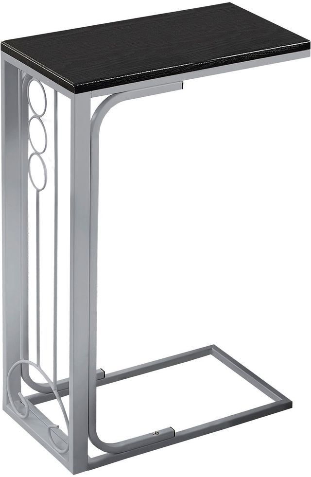 Monarch Specialties Inc. Black Top Accent Table with Grey Metal Base-0