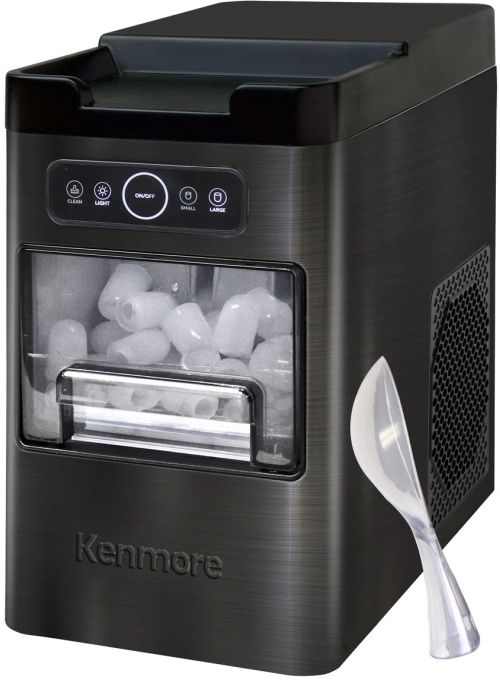 Kenmore® 8" 26 Lb. Black Stainless Steel Front Load Ice Maker-1