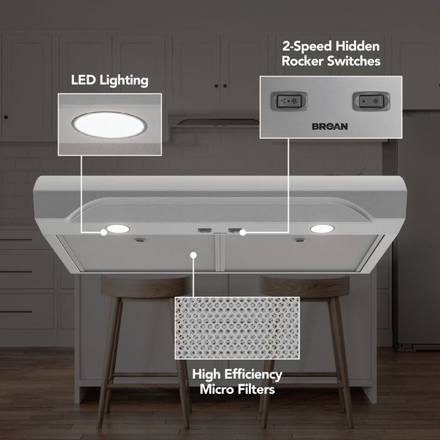 Broan® Alta 1 Series 30" Stainless Steel Under Cabinet Range Hood-2