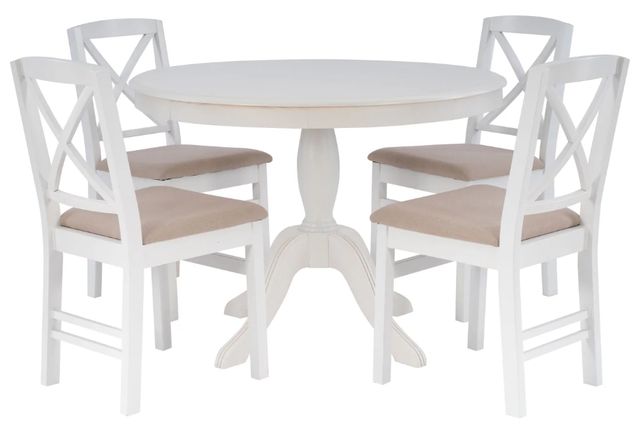 Linon Norah 5-Piece Beige/White Dining Set-0