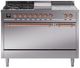 Ilve® Nostalgie II Series 48" Stainless Steel Pro Style Dual Fuel Range-0