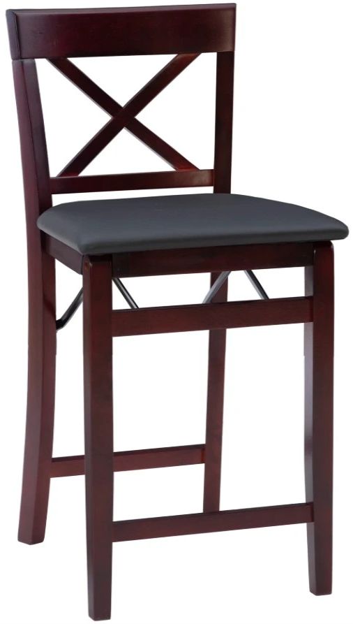 Linon Triena Merlot X Back Folding Counter Stool-0