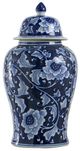 A & B Home Aline Blue/White Ginger Jar-1