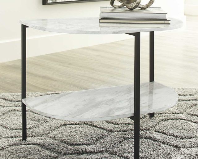 Signature Design by Ashley® Donnesta White Chairside End Table with Black Metal Stand-4