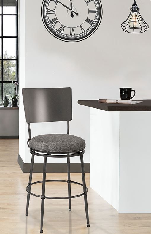 HH2 Home Towne Black Swivel Counter Stool-2