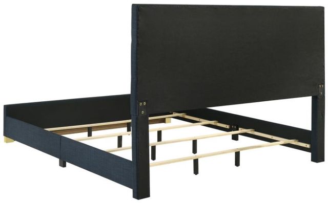 Coaster® Ines 4-Piece Navy/White High Gloss Eastern King Panel Bedroom Set-2