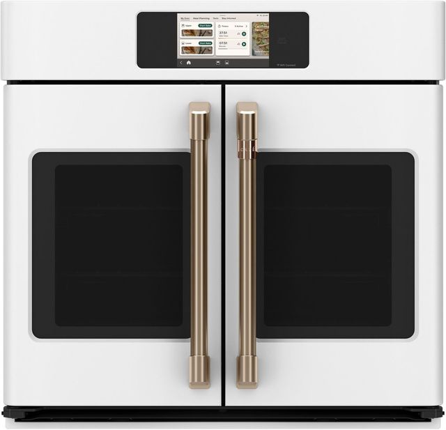 Café™ Professional Series 30” Matte White Smart Single Electric Wall Oven with French Doors-0