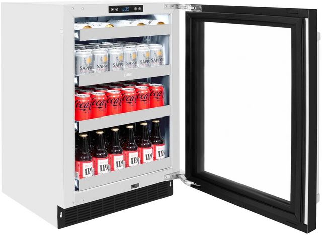ZLINE Touchstone 5.2 Cu. Ft. Stainless Steel Beverage Center with Black Matte Glass Door-4