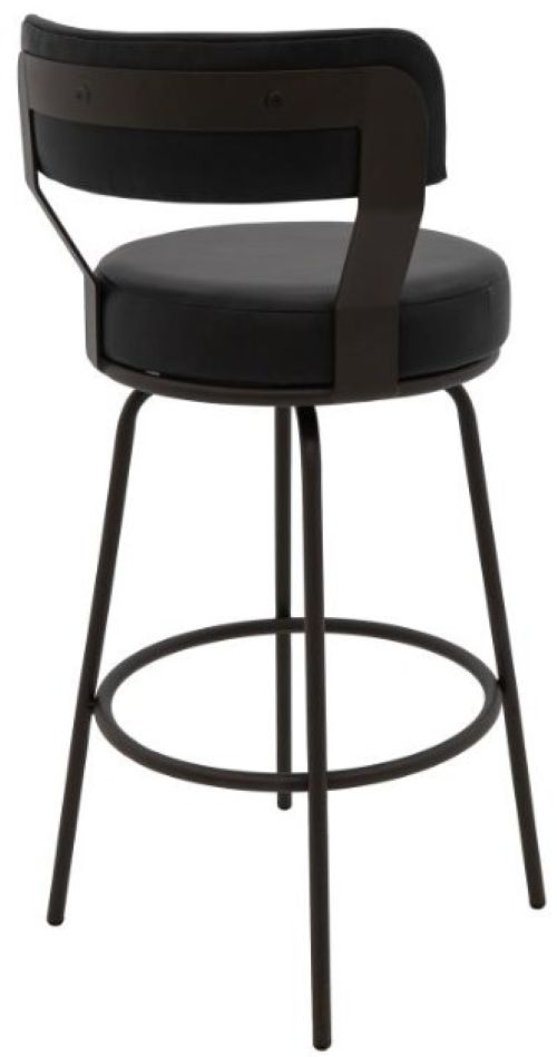 International Furniture Direct Maison Black/Blacksmithing Matte Black 30'' Barstool-3