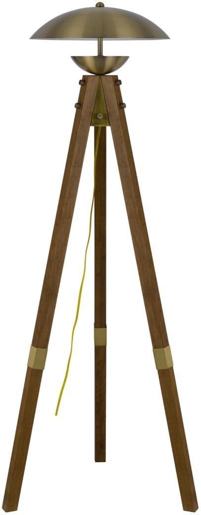 Cal® Lighting & Accessories Lakeland Antique Brass/Brown Floor Lamp-0