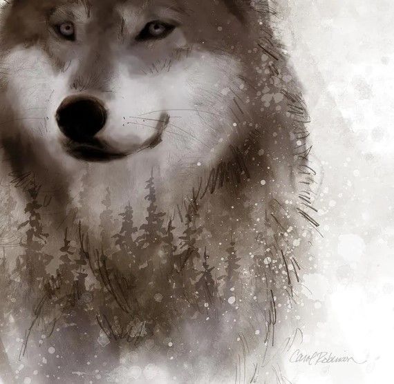 Classy Art Forest Wolf  by Carol Robinson Wall Art-1