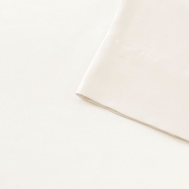 Olliix by Madison Park Essentials Satin 6 Pieces Ivory California King Wrinkle-Free Luxurious Sheet Set-4