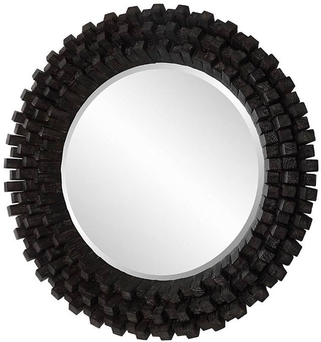 Uttermost® Circle of Piers Ebony Stain Round Mirror-3
