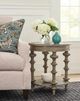 Hammary® Tigbee-Hamilton Glass Top Round End Table with Timberwolf Base-1