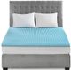 Olliix by Sleep Philosophy Blue All Season Reversible Hypoallergenic 1.5" Cooling Gel Memory Foam Twin Mattress Topper-0