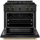 ZLINE Paramount 30" 4.2 cu. ft. Black Satin Stainless Steel Paramount Dual Fuel Range with 4 Burner DuoPro™ Cooktop and Electric Convection Oven with Matte Black and Champagne Bronze Accents-2