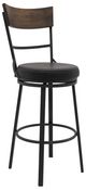 International Furniture Direct Century Black/Blacksmithing Matte Black 30'' Bar Stool-0