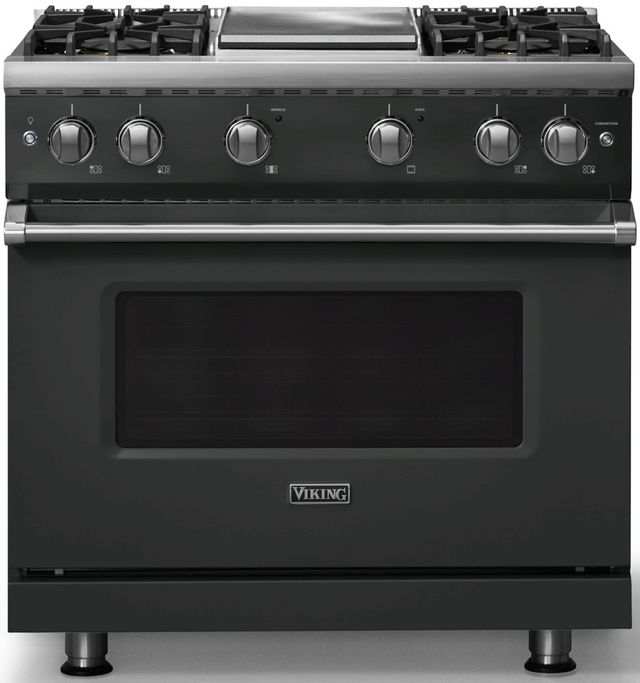 Viking® 5 Series 36" Antique Bronze Pro Style Gas (LP) Range with Polished Chrome Trim-0