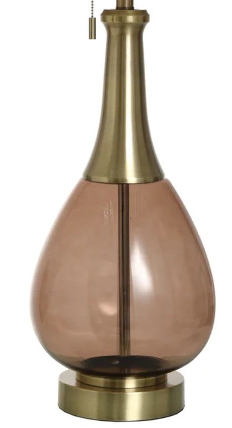 StyleCraft Brass Cocoa Glass Table Lamp-3