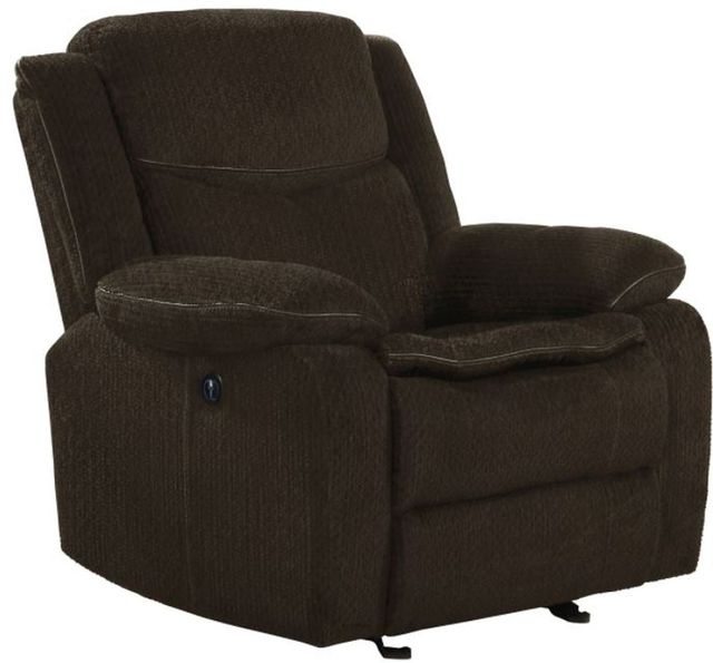 Coaster® Jennings Brown Upholstered Power Glider Recliner-0
