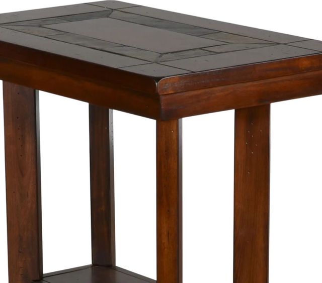 Sunny Designs™ Santa Fe Dark Chocolate Chair Side Table with Lower Shelf-3
