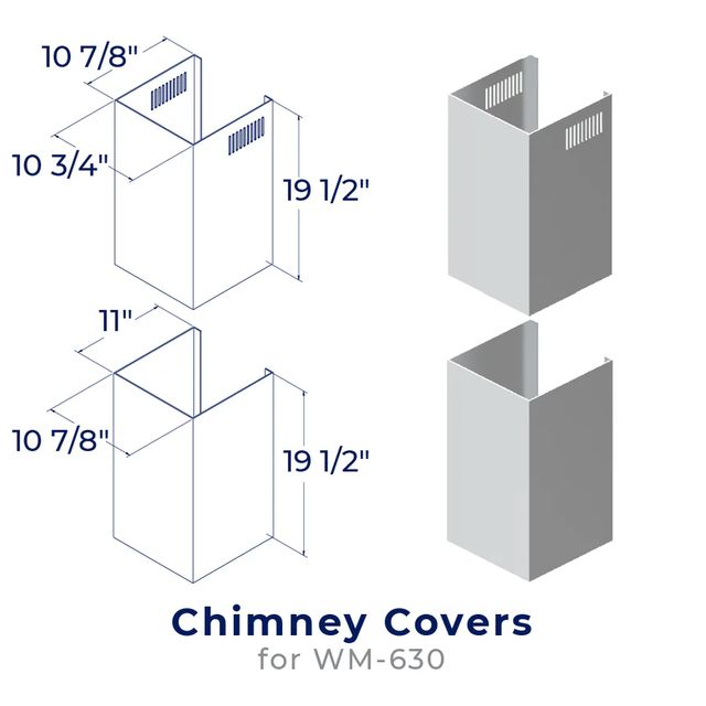 Hauslane Stainless Steel 2-Piece Range Hood Chimney Cover Kit-0