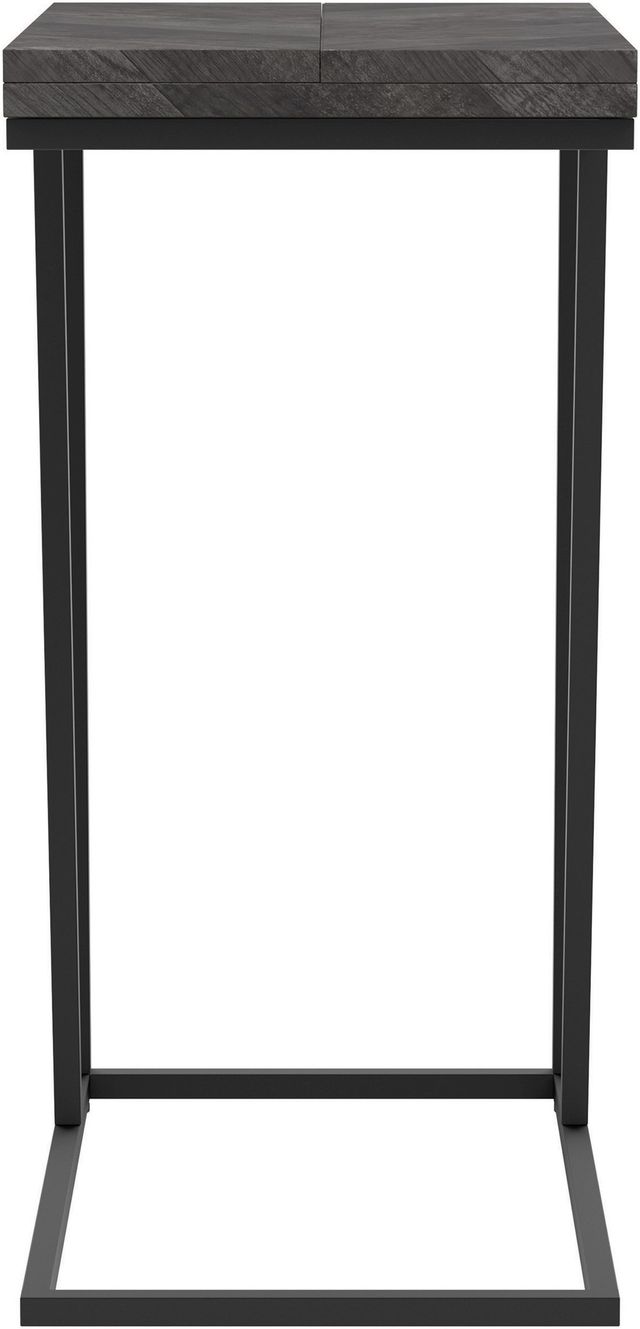 Coaster® Carly Grey Expandable Chevron Rectangular Accent Table with Black Metal Base-2
