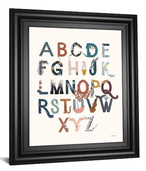Classy Art Alphabet A to Z by Becky Thorns Wall Art-1