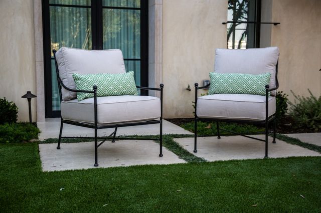Sunset West Provence Canvas White/Century Pewter Iron Outdoor Club Chair-4