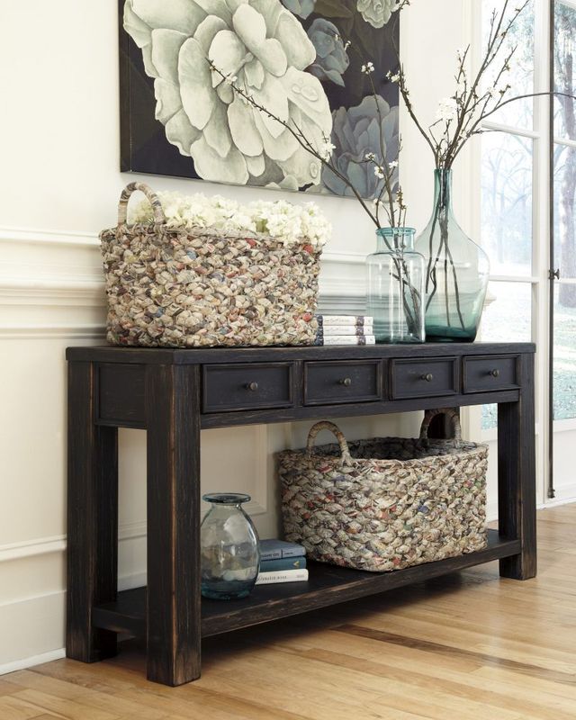 Signature Design by Ashley® Gavelston Black Sofa Table-3