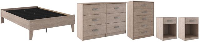 Signature Design by Ashley® Flannia 5-Piece Gray Full Platform Bed Set-0