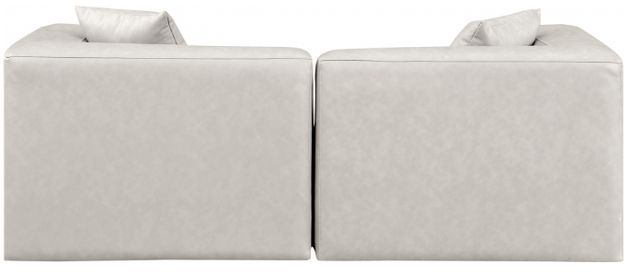 Meridian Furniture Cube 2-Piece Cream Leather Modular Sofa-2